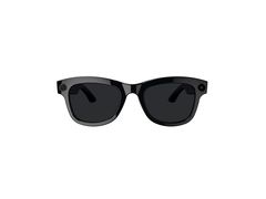 Gafas inteligentes con montura negra y lentes oscuros, vista frontal