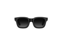 Gafas inteligentes con montura negra y lentes oscuros, vista frontal
