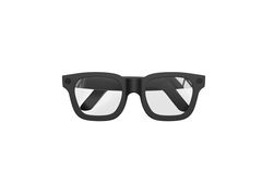 Gafas inteligentes con montura negra y lentes transparentes, vista frontal