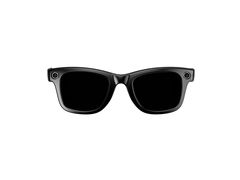 Gafas inteligentes con montura negra y lentes oscuros, vista frontal